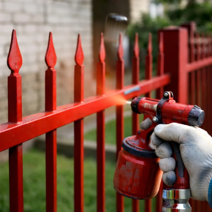 Покраска железного забора в Астане фото 4