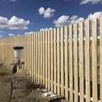 Безвоздушная покраска деревянного забора в Астане миниатюра 2