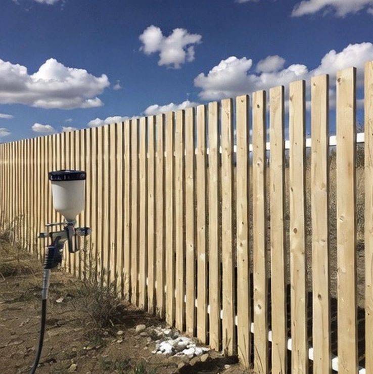 Безвоздушная покраска деревянного забора в Астане фото 2