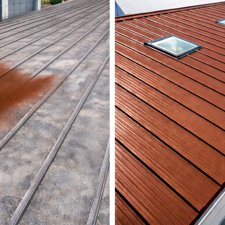 Покраска металлической крыши